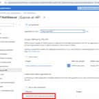 Screenshot of Entra ID app registration showing the Azure API Management app registration id authorized to the SAP enterprise app registration on Entra